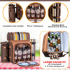 Picnic Backpack Cooler for 2/4 Person with Insulated Leakproof Cooler Bag, Wine Holder, Fleece Blanket, Cutlery Set