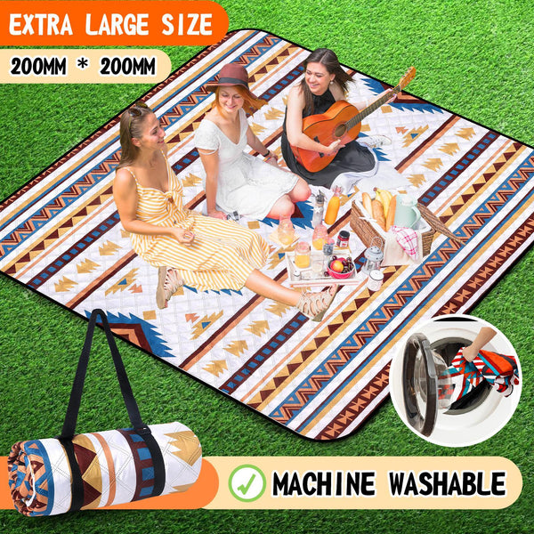 Hap Tim Extra Large Picnic Outdoor Blanket, 80''x80'' Waterproof Foldable Blankets