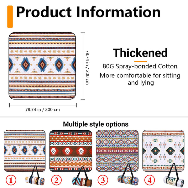 Hap Tim Extra Large Picnic Outdoor Blanket, 80''x80'' Waterproof Foldable Blankets