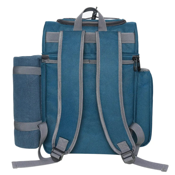 Picnic Set Backpack with Insulated Cooler for Two