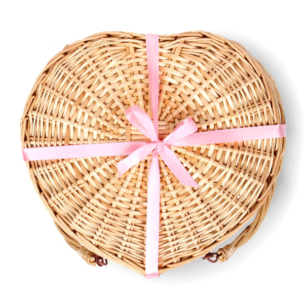 Heart Wicker Picnic Basket Set
