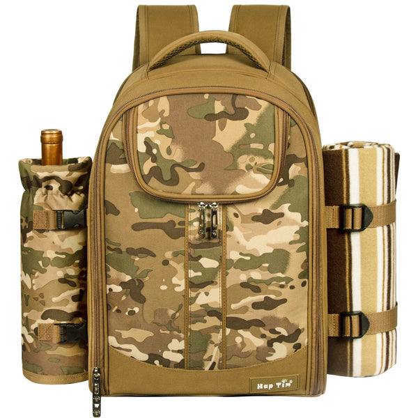 HapTim Squirrel Picknick-Rucksack für 2 Personen, Schwarz