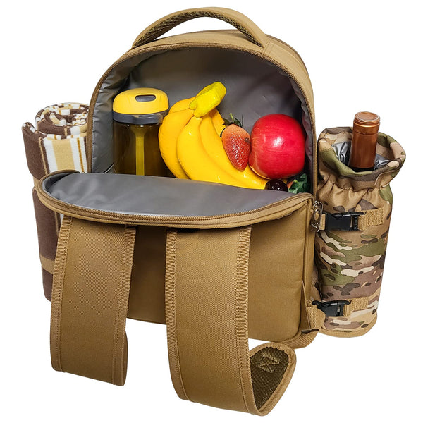 HapTim Squirrel Picknick-Rucksack für 2 Personen, Schwarz