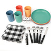 Picnic Basket Backpack with Insulated Cooler for Four