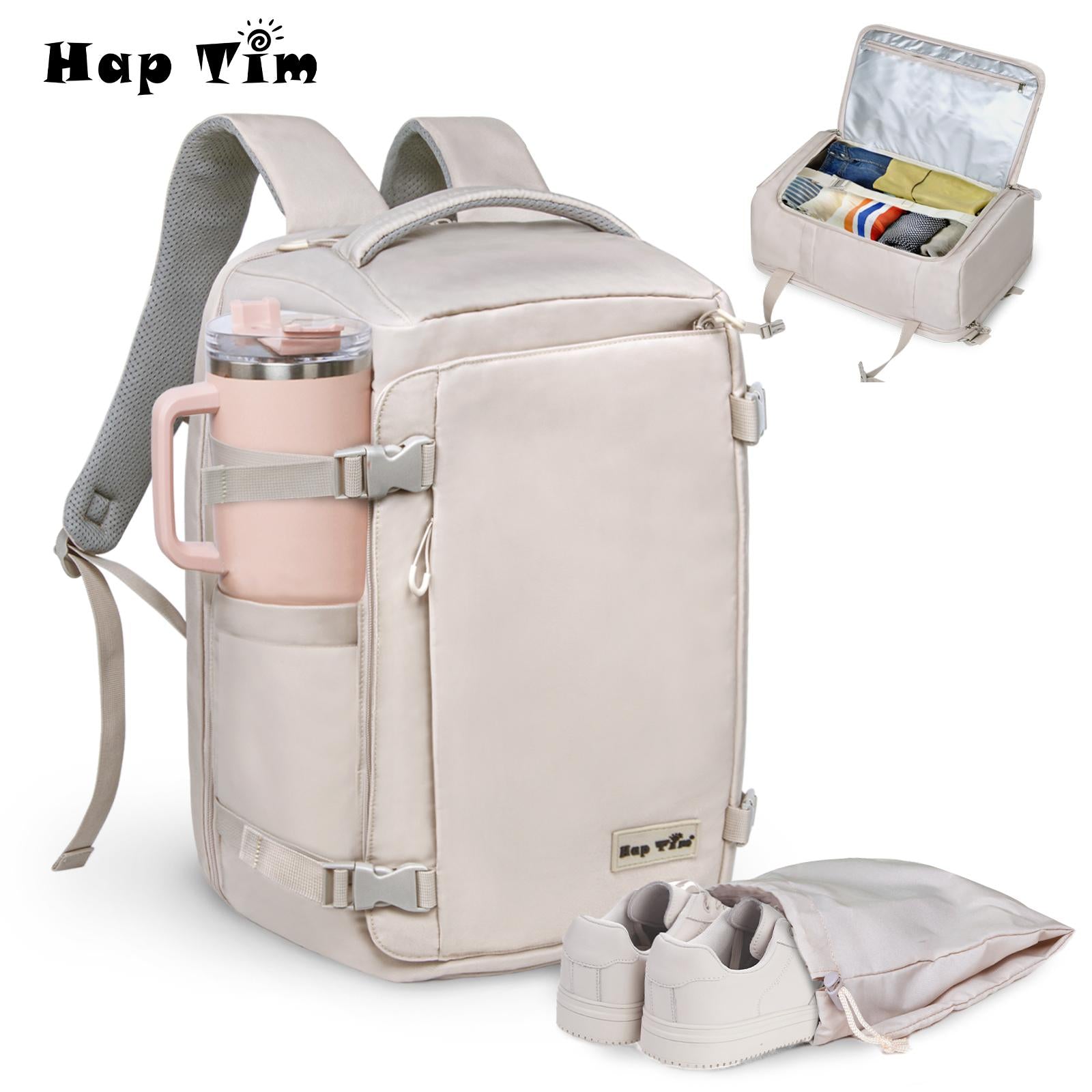 Carry On Travel Backpack Airline Approved Khaki