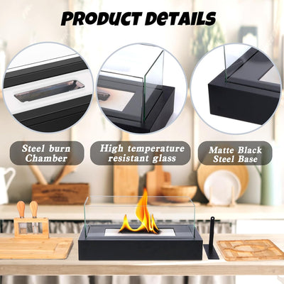 Tabletop Fire Pit - Smores Maker Kit Indoor & Outdoor with Charcuterie Boards