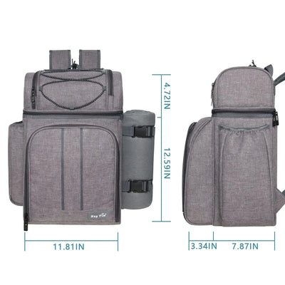 Hap Tim Picknickkorb-Rucksack für 2 Personen Vintage Braun 