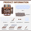 Picnic Backpack Cooler for 2/4 Person with Insulated Leakproof Cooler Bag, Wine Holder, Fleece Blanket, Cutlery Set