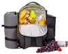 Picnic Basket Backpack for 4 Person with Insulated Cooler Compartment, Wine Holder, Fleece Blanket, Cutlery Set