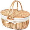 Hap Tim Wicker Picnic Basket Set with Lid for 2 Person