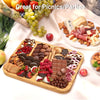 Bamboo Charcuterie Board with Lid & Carry Handle, Cheese Board with Buckle Locking