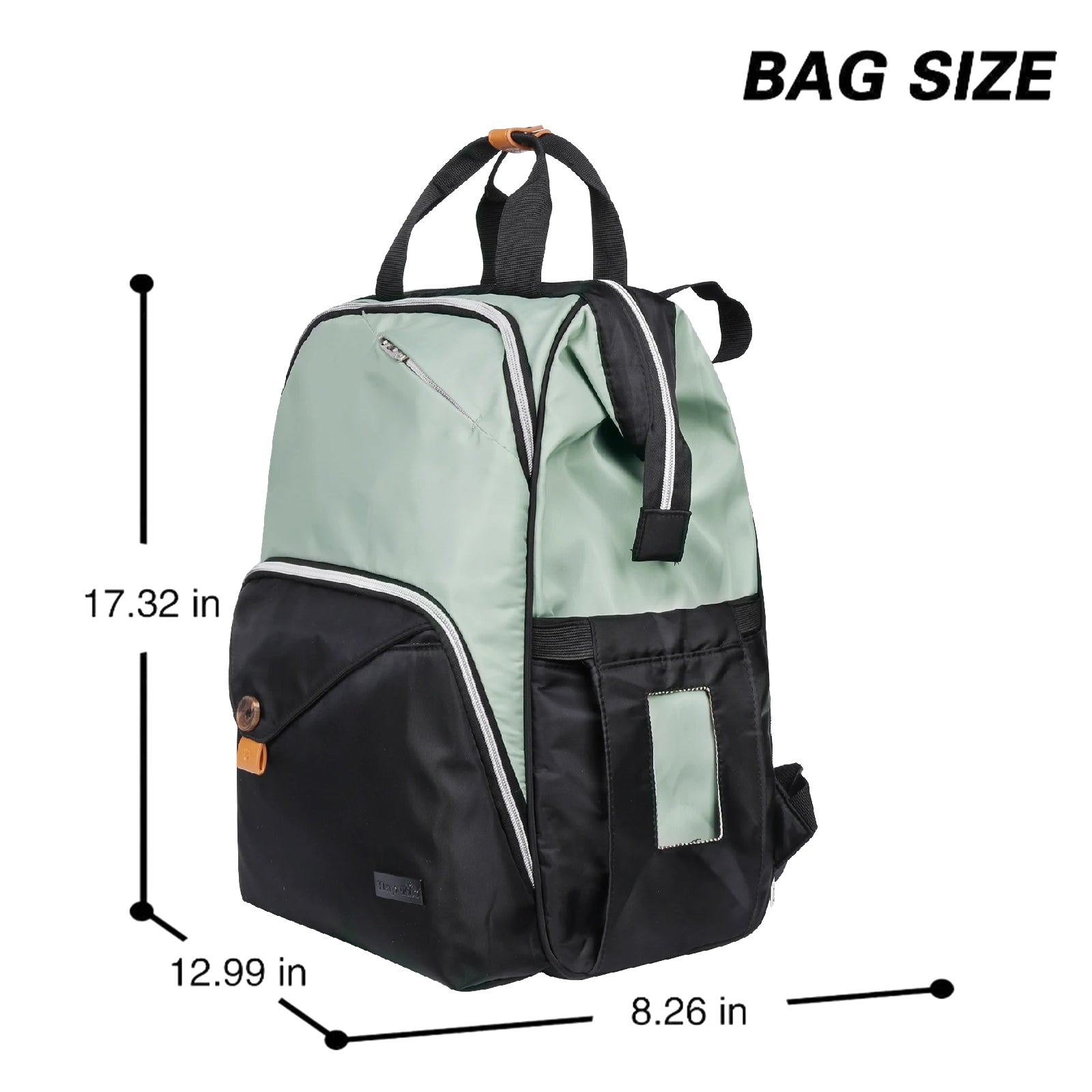 Pandapouch Diaper Bag Backpack Khaki Black