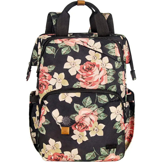 Meerkat Laptop Bag & Travel Backpack Black Floral