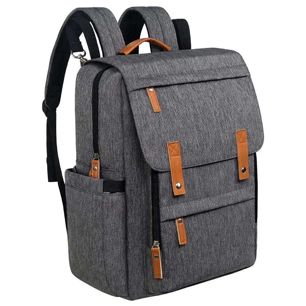 thumbnail interactive-video image 1 of Hap Tim Baby Diaper Bag Backpack - 25L Large Capacity, Waterproof, Insulated Pockets, Stroller Straps (CA7340-GB) 1 of 10