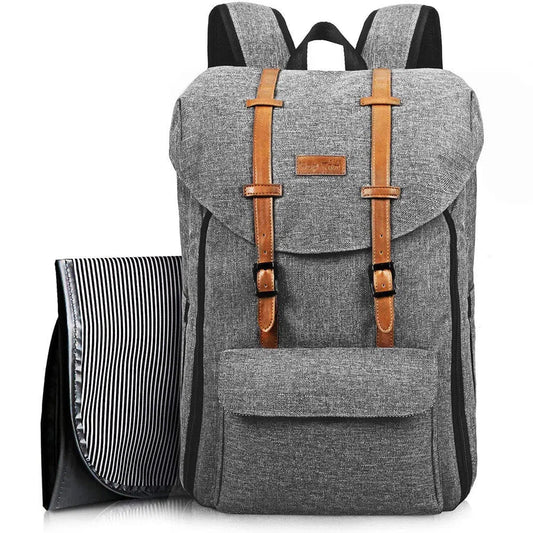 Hap Tim Travel Baby Diaper Bag Backpack, Large Capacity Easy Organize Comfortable Fashion Cool Gift for Newborn Mother Father (Grey 5312)
