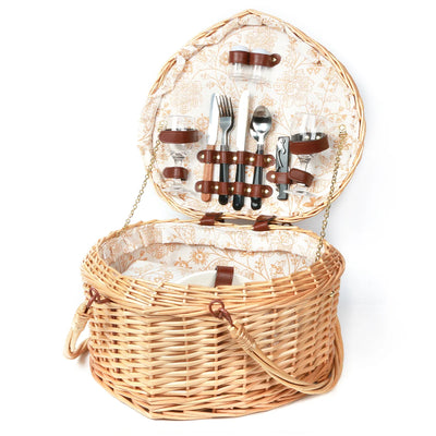 Heart Wicker Picnic Basket Set