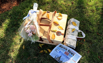 Vintage Insulated Wicker Picnic Basket Set