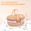 Hap Tim Wicker Picnic Basket Set with Lid for 2 Person