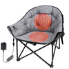 Portable Heated Camping Chair with Charger, Dual Power Options