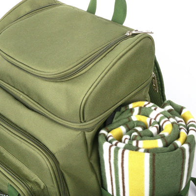 Hap Tim Picknickkorb-Rucksack für 4 Personen Grün 