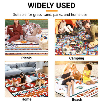 Hap Tim Extra Large Picnic Outdoor Blanket, 80''x80'' Waterproof Foldable Blankets