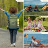 Picnic Set Backpack with Insulated Cooler for 4 Person Green