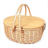 Insulated Wicker Picnic Basket Set with Lid and Picnic Blanket for Two