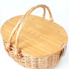 Insulated Wicker Picnic Basket Set with Lid and Picnic Blanket for Two