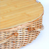 Insulated Wicker Picnic Basket Set with Lid and Picnic Blanket for Two