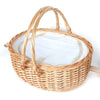 Insulated Wicker Picnic Basket Set with Lid and Picnic Blanket for Two