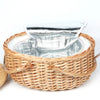 Insulated Wicker Picnic Basket Set with Lid and Picnic Blanket for Two